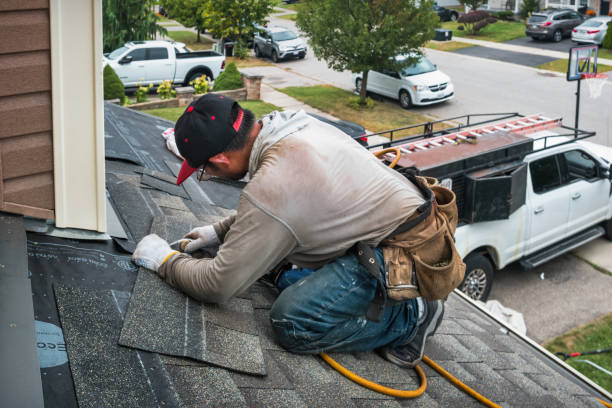 Professional Emergency Roof Repair technician working in Fredericksburg, PA